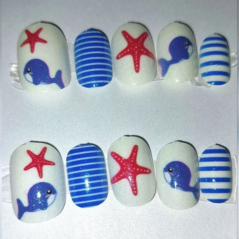 Kids custom sailor 10pc  press on nails